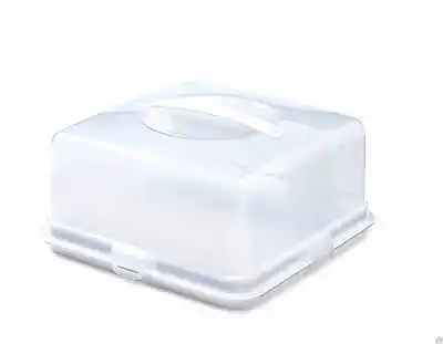 Plastic Cake Box Tub Cake Carry Carrier Storage Container Pretension Portable • £9.45
