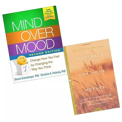 Self-Help For Your NervesMind Over Mood 2 Books Collection Set Brand New PB     • £27.99