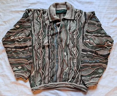 Rare Vintage 80's 90's Tundra Hip Hop Biggie Collared Coogi Sweater- Small • $114.99