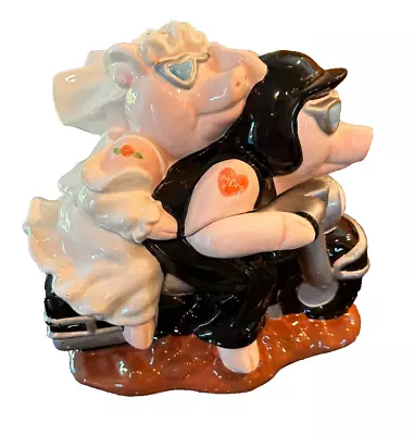 Vintage Bride & Groom Hog Motorcycle Cookie Jar Harley • $75