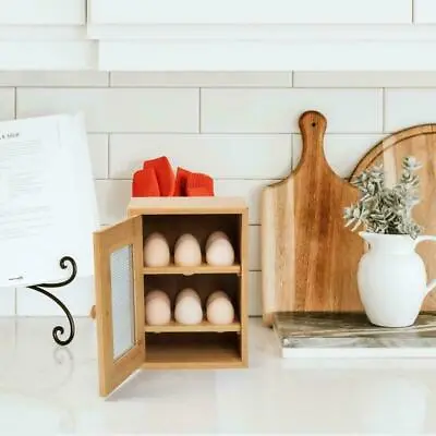 £8.99 • Buy Bamboo Wood Egg Holder Storage Rack 2/Tier 12 Egg Cabinet Kitchen Cupboard Stand