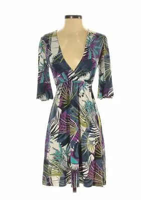 EUC Veronica M. Women's Island Leaf Faux Wrap Dress - Multicolor - Size X Small • $39.50