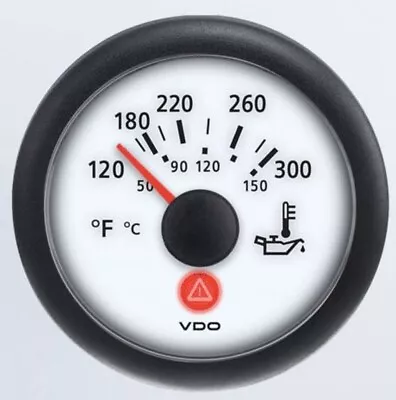VDO A2C53413407-S Viewline Ivory 300F/150C Oil Temp Gauge 12/24V Use VDO Sender • $70