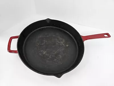 Martha Stewart 12” Cast Iron Skillet - Red Enameled – Heavy • $39.99