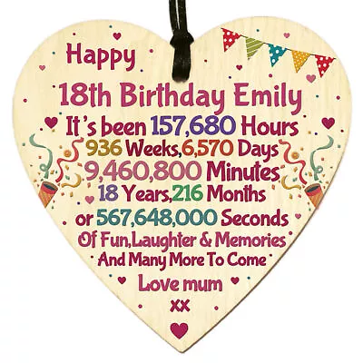 Personalised Birthday Gifts For Her Daughter Friends Wood Plaque 13 16 18 21 30 • £3.99