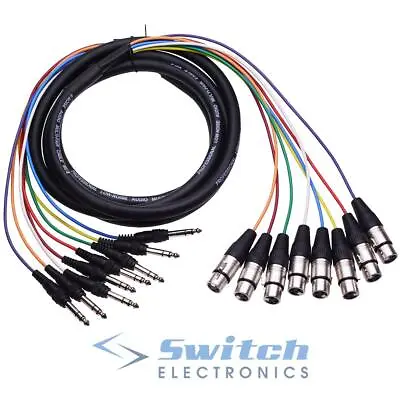 8 Way XLR / 6.35mm Snake Cable Extension Lead Loom • £20.39