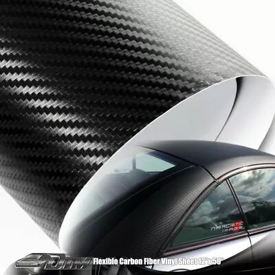 12  X 50  Flexible Carbon Fiber Vinyl Wrap Sheet Film Adhesive Backing For Acura • $22.13