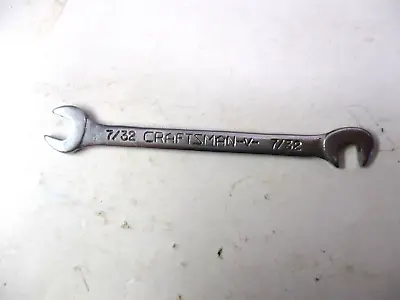 Craftsman -V- Open End 7/32 SAE Chrome Wrench Miniature Mini Micro Midget Vtg • $10.50