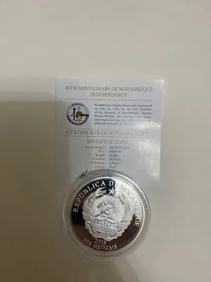 MOZAMBIQUE: Commemorative Coin   40 Years Independence  Silver  Coin Genuine • $269.99