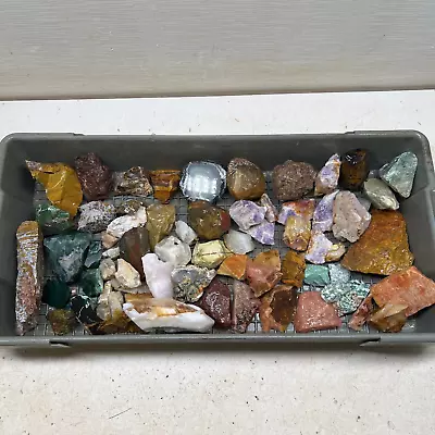 Mixed Rough Lot 20.0 Lbs Jaspers Quartz Moon Stone Amethyst Soapstone Aventurine • $17.99