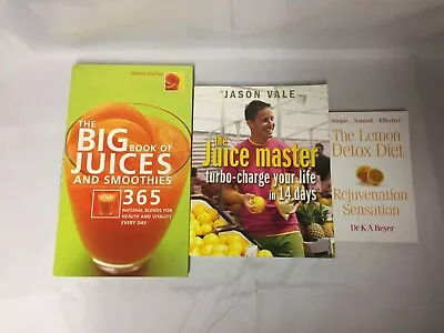 3x Juice Health Books The Juice Master Big Book Of Juices Lemon Detox Diet • £13.20
