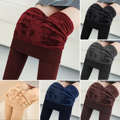 £5.38 • Buy Ladies New Winter Thick Fleece Lined Stretchy Thermal Leggings Jeggings Pants UK