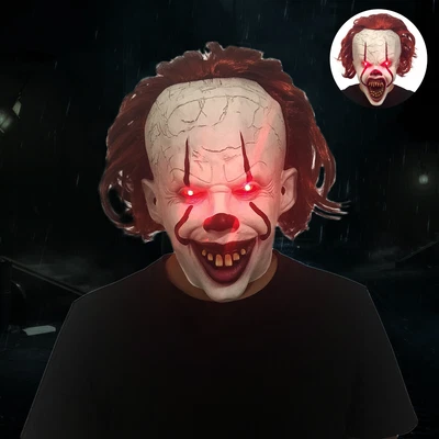 Halloween Men Kids Stephen King's It Pennywise Clown Cosplay Mask Costume Outfit • £13.99