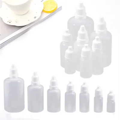 £3.09 • Buy 10-100Pcs 5-100ML Empty Plastic Squeezable Dropper Bottles Care Liquid Droppers