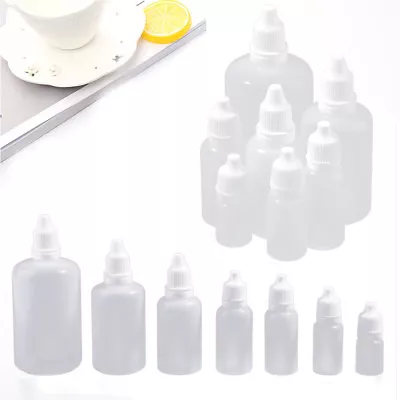 10-100Pcs 5-100ML Empty Plastic Squeezable Dropper Bottles Care Liquid Droppers • £3.69