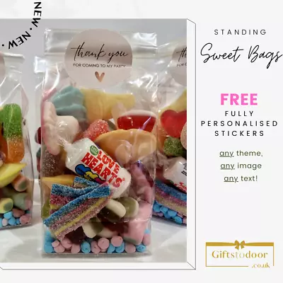 Personalised Pre Filled Sweets Bags Cones Pick And Mix Kids Party Bag Favours • £2.49