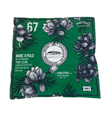 Marc O’Polo Floral Green Est Stockholm 100% Organic Cotton Bandana Scarf RRP £29 • £24.99