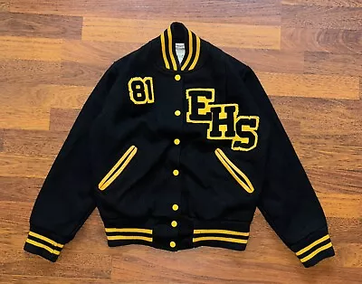 Vintage Holloway High School Jacket Ladies Small USA Letterman Varsity Wool 80s • $29.99