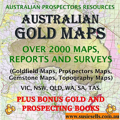 $20.99 • Buy Gold Locations, Gold Maps, Mining Reports, Gem Fossicking, E-books. Data DVD