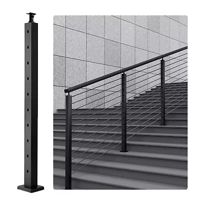 VEVOR Cable Railing Post 36x2x2in 30° Angled Hole Stair Railing Post Black 1Pc • $42.99