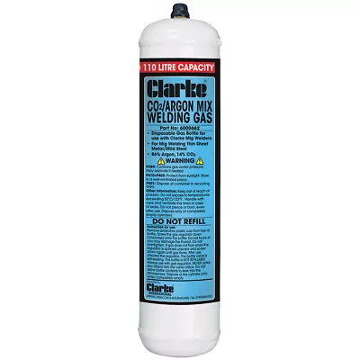 Argon/Co2 Mix Disposable Mig Welding Gas 110 Litre (Larger Capacity)  • £23.99