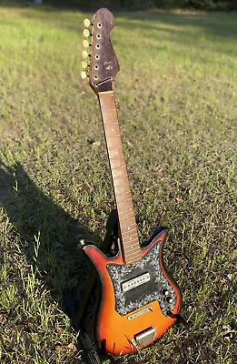 Vintage TEISCO E-110 Tulip Sunburst Electric Guitar Japan 1960s • $204.97