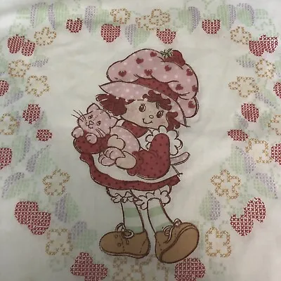 Vintage 1980s Strawberry Shortcake And Custard Pillow Case American Greetings • $56