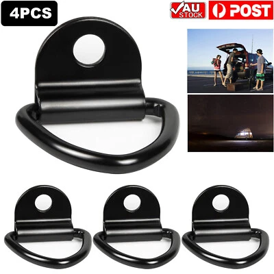 $17.90 • Buy 4PCS D-Ring Tie Down Anchors Heavy Duty Steel For Car Cargo Trailers Boat Garden