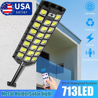 713 LED Commercial LED Solar Street Light Motion Sensor Dusk-to-Dawn Road Lamp • $33.85