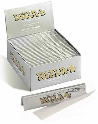 Silver Rizla King Size Rolling Papers - Super Thin - Large Slim 10-50 Booklets • £7.95