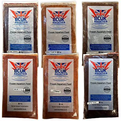 BCUK Frozen Fish Food 1kg Bloodworm Shrimp Krill Mysis Plankton Aquarium Tank • £23.90