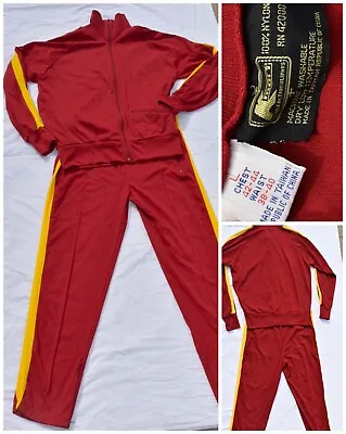 VTG 70’s KMART Track Suit Red Yellow B-Boy 80s 2 Piece Large • $88