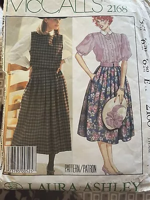 VINTAGE 1980'S McCALLS LAURA ASHLEY BLOUSE WAISTCOAT & SKIRT SEWING PATTERN • £4.99