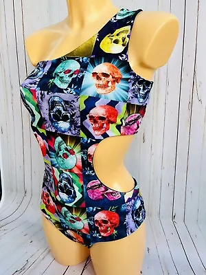 £35 • Buy Skulls Body Suit All In One Rave Pole  Halloween Dance Outfit Wear Size 12/14
