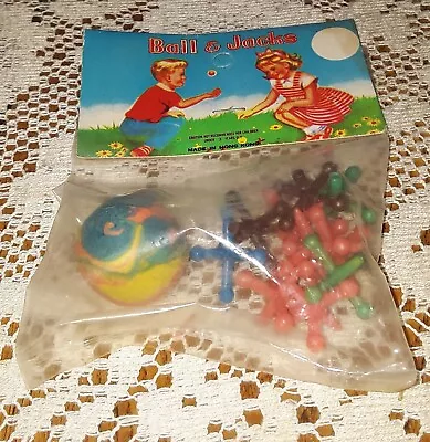 Vintage Toy Ball And Jacks Dime Store Toy New Old Stock In Pkg. Hong Kong • $8.99