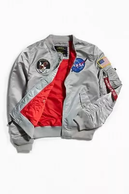 Alpha Industries Apollo L-2B Bomber Jacket SILVER/RED LINING - Size X-SMALL (XS) • $169.98