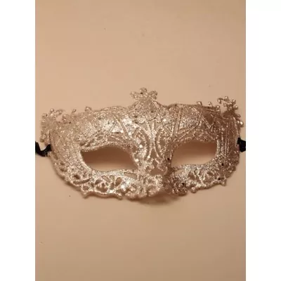 Rose Gold Glitter Masquerade Mask With Ties Balls Fancy Dress Filigree Eye Mask • £4.45