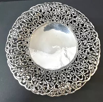 800 Silver Nearly Sterling  European Bowl Footed Reticulated Design 359 Grams.ML • $480