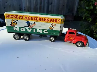 Vintage Linemar Marx Tin Litho Friction Mickey Mouse Movers Moving Truck 13  • $200