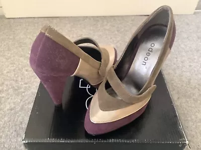 Purple And Gold Odeon Shoes Size 3 (36) 4  Heel  • £0.99