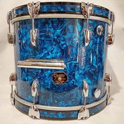 Gretsch 14x18 Jazz/Bop Bass Drum Vintage80s Drop-G SSB Peacock Blue Jasper Maple • $2735.28