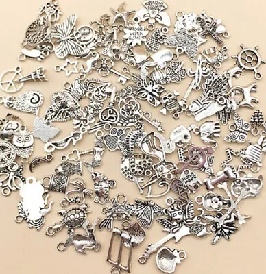 £3.09 • Buy Mixed Random Silver Tibetan Metal Charms Sports Animals Etc Necklace Pendant Uk