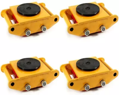 6Ton Moving Yellow Dolly Skate Machinery Roller Mover Cargo Trolley Machine 4Pcs • $176