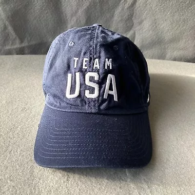 Nike Hat Mens Strap Back Blue Dad Cap Heritage86 Team USA Athletic White Swoosh • $24.97