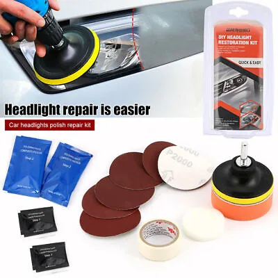 Car Headlight Lens Restoration Repair Kit Car Headlight Cleaner Polishing Tool • $9.79