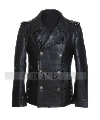 Men's German Black Naval Military Real Leather Jacket/Coat • $109.99