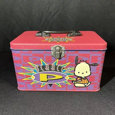 Vintage Sanrio Pochacco Germany 1996 Metal Tin Lunch Box Lunchbox Kawaii Style • $29.99