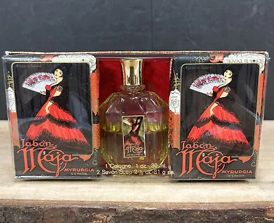 VTG NUEVA MAJA MYRURGIA ESPANA 1 Oz. COLOGNE & JABON 2 1/8 Oz SOAP BOX SET SPAIN • $39.99