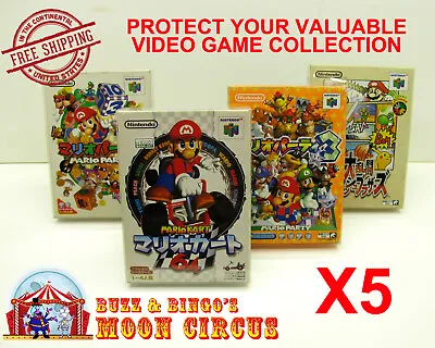 5x Nintendo N64 Japan Import Cib Game -clear Plastic Protective Box Protectors  • $9.98