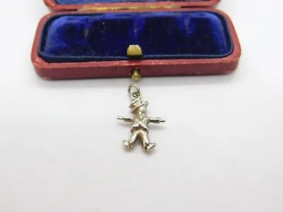 Sterling Silver Little Gentleman In A Tophat Charm Pendant Vintage C1970 • $18.65